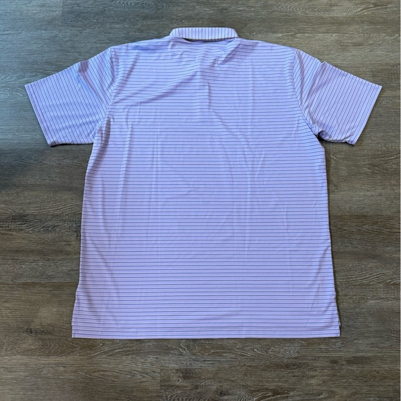 Holderness & Bourne The Sutton Shirt Striped Golf Performance Polo Purple XXL - Picture 3 of 5